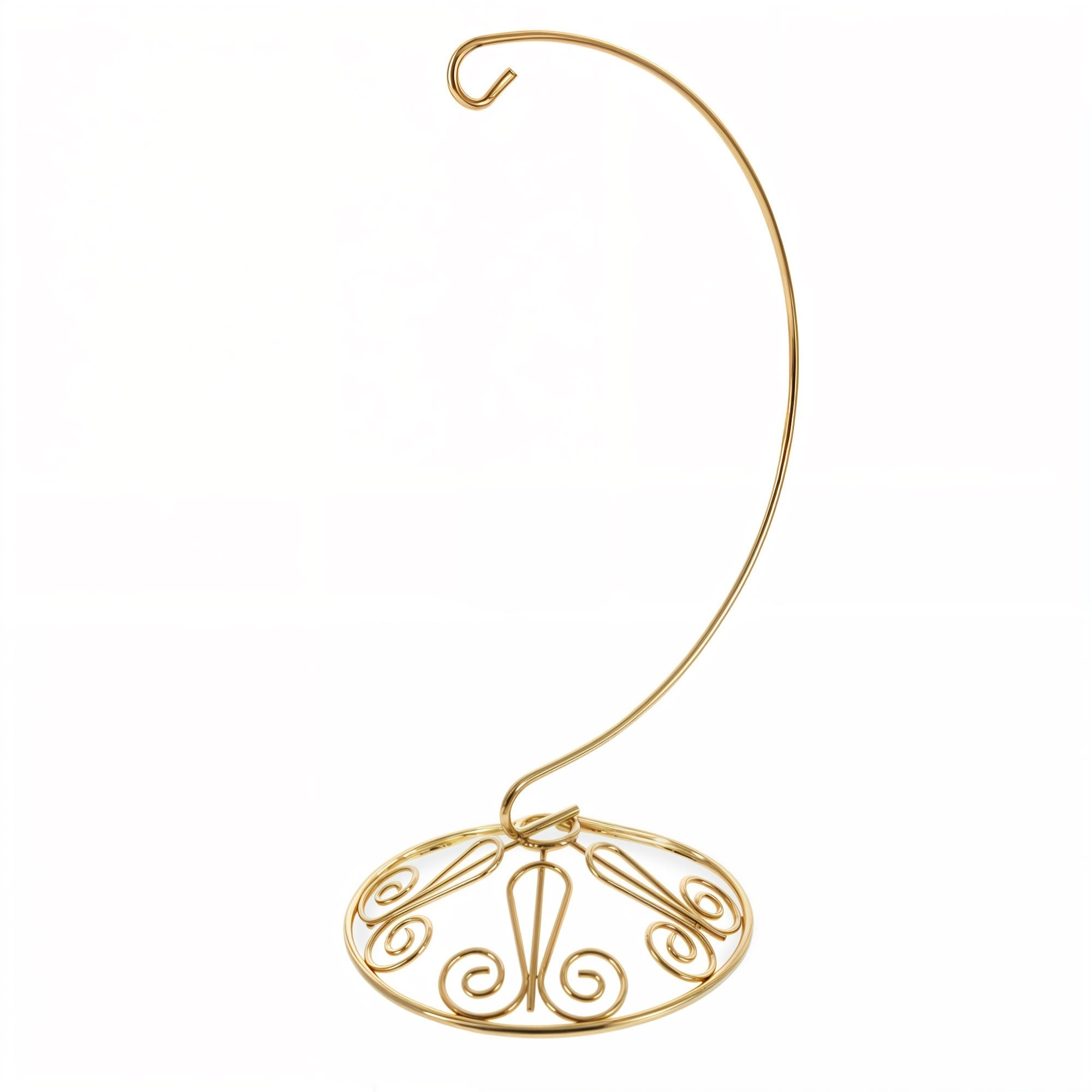 Curved Gold Wire Swirl Base Ornament Stand Display 8.75 Inches Ornament Stands La Vie Bien Curved Gold Wire Swirl Base Ornament Stand Display 8.75 Inches