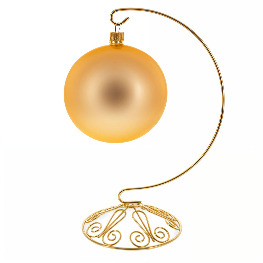 Curved Gold Wire Swirl Base Ornament Stand Display 8.75 Inches Ornament Stands La Vie Bien Curved Gold Wire Swirl Base Ornament Stand Display 8.75 Inches