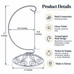Curved Silver Wire Swirl Base Ornament Stand Display 7 Inches Ornament Stands La Vie Bien Curved Silver Wire Swirl Base Ornament Stand Display 7 Inches