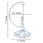 Curved Silver Wire Swirl Base Ornament Stand Display 7 Inches Ornament Stands La Vie Bien Curved Silver Wire Swirl Base Ornament Stand Display 7 Inches