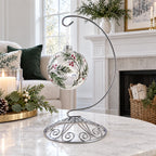 Curved Silver Wire Swirl Base Ornament Stand Display 7 Inches Ornament Stands La Vie Bien Curved Silver Wire Swirl Base Ornament Stand Display 7 Inches