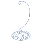 Curved Silver Wire Swirl Base Ornament Stand Display 7 Inches Ornament Stands La Vie Bien Curved Silver Wire Swirl Base Ornament Stand Display 7 Inches