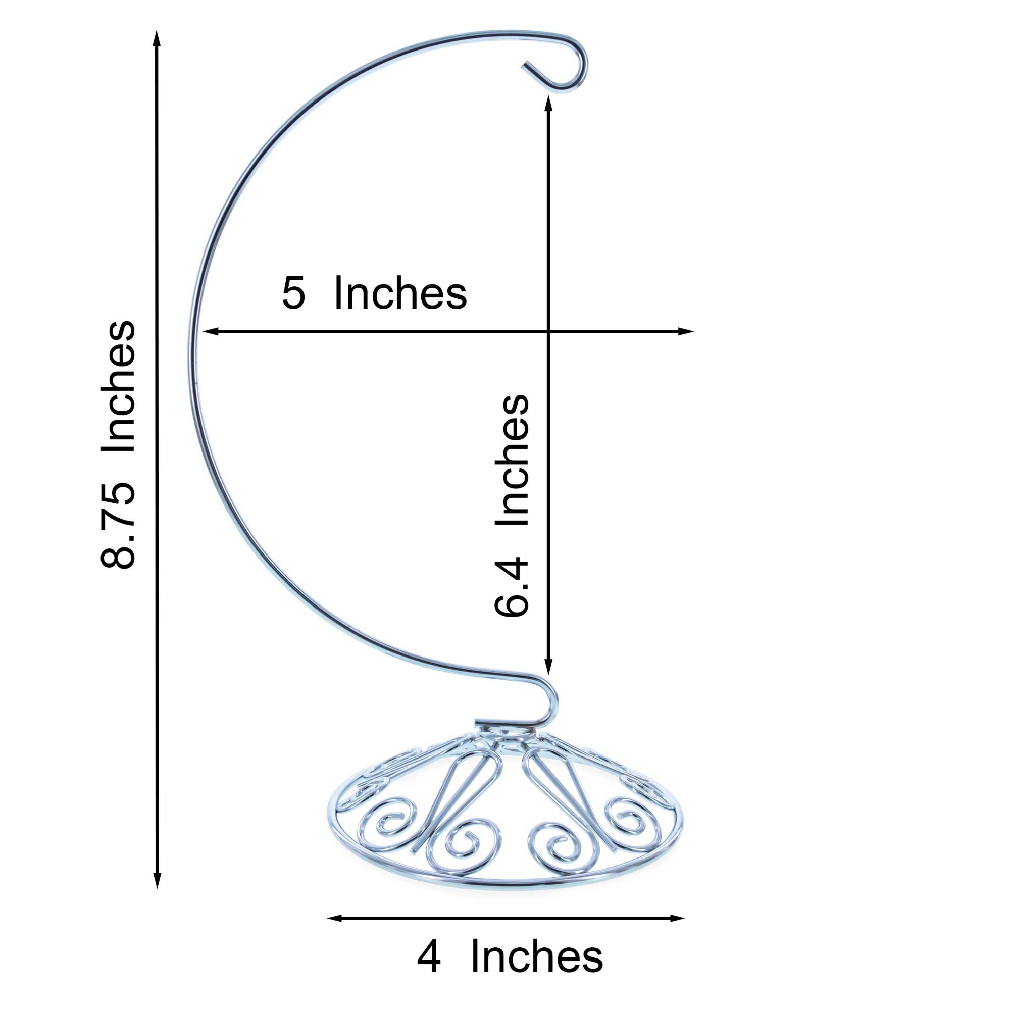 Curved Silver Wire Swirl Base Ornament Stand Display 8.75 Inches Ornament Stands La Vie Bien Curved Silver Wire Swirl Base Ornament Stand Display 8.75 Inches
