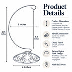Curved Silver Wire Swirl Base Ornament Stand Display 8.75 Inches Ornament Stands La Vie Bien Curved Silver Wire Swirl Base Ornament Stand Display 8.75 Inches