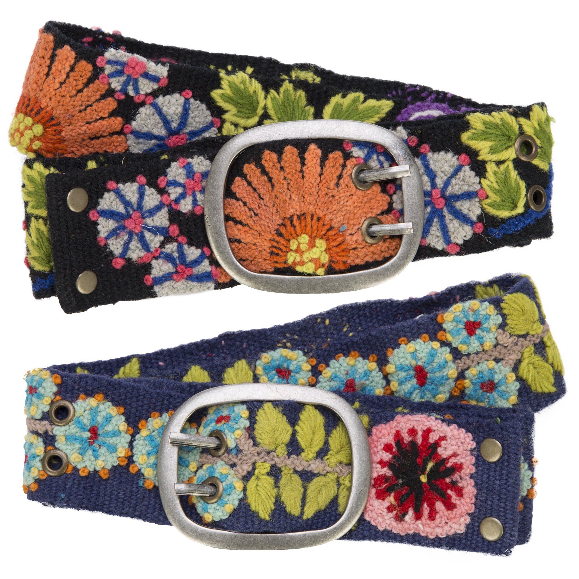 Cusco Flowers Embroidered Belt Umbrellas & Sunglasses & Accessories La Vie Bien Cusco Flowers Embroidered Belt