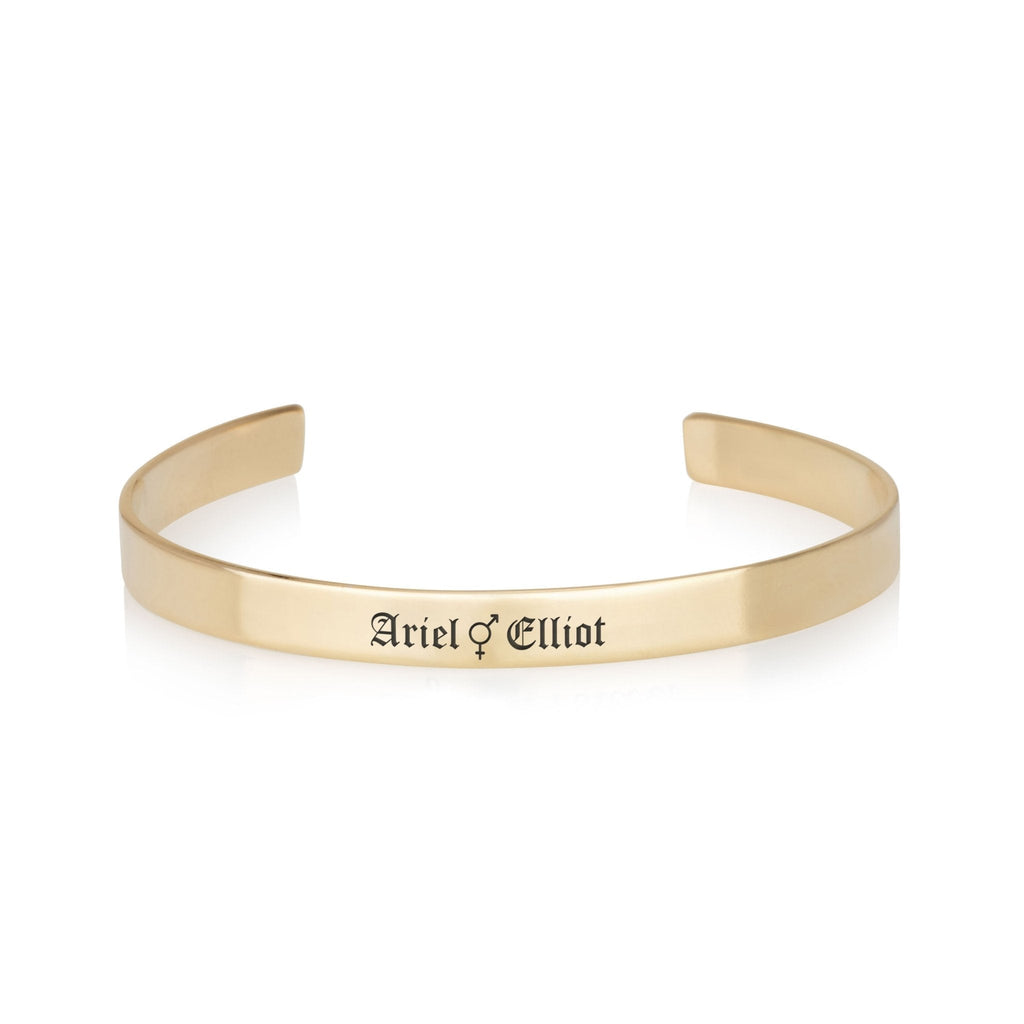 Custom Bigender Pride Names Cuff Bracelet La Vie Bien Custom Bigender Pride Names Cuff Bracelet