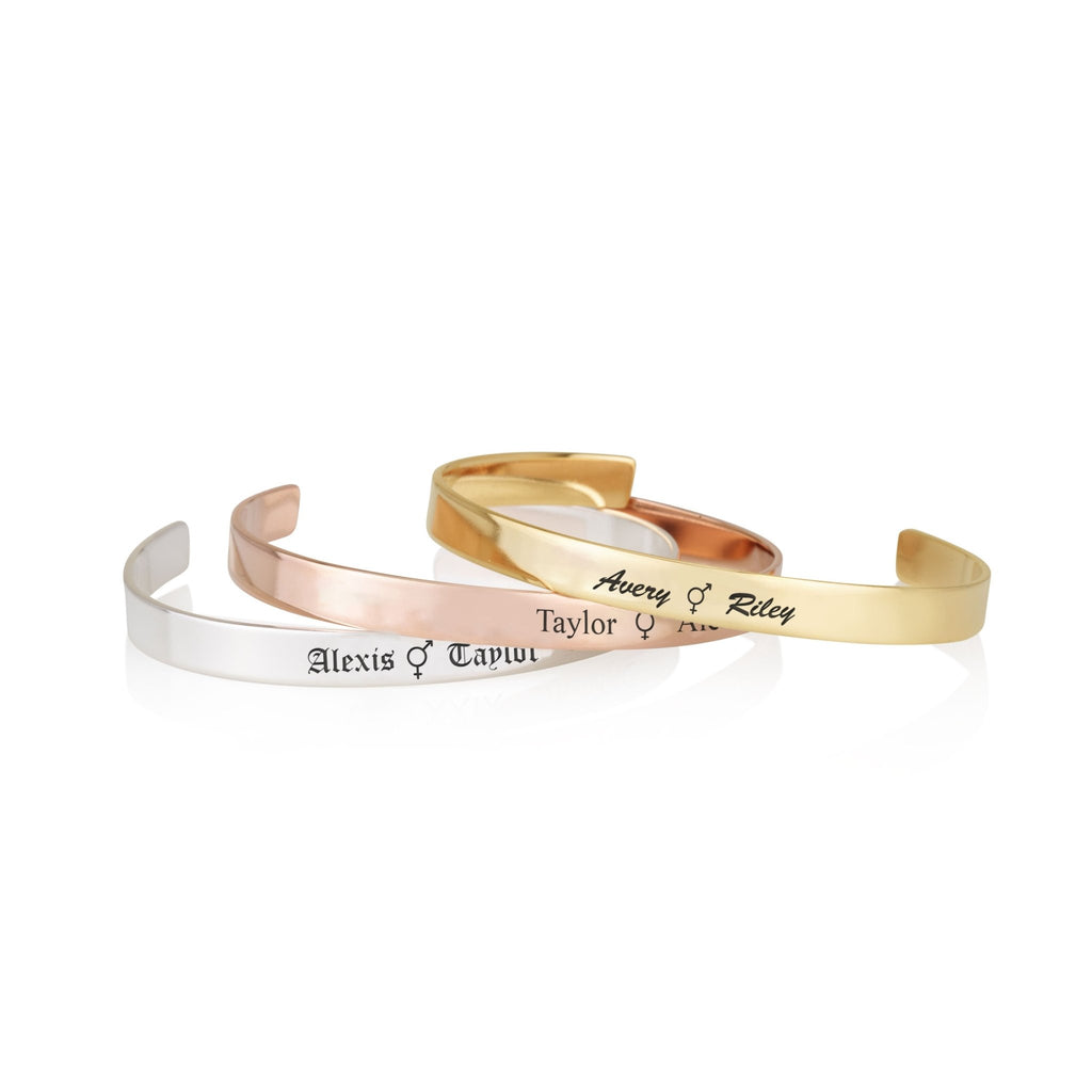 Custom Bigender Pride Names Cuff Bracelet La Vie Bien Custom Bigender Pride Names Cuff Bracelet