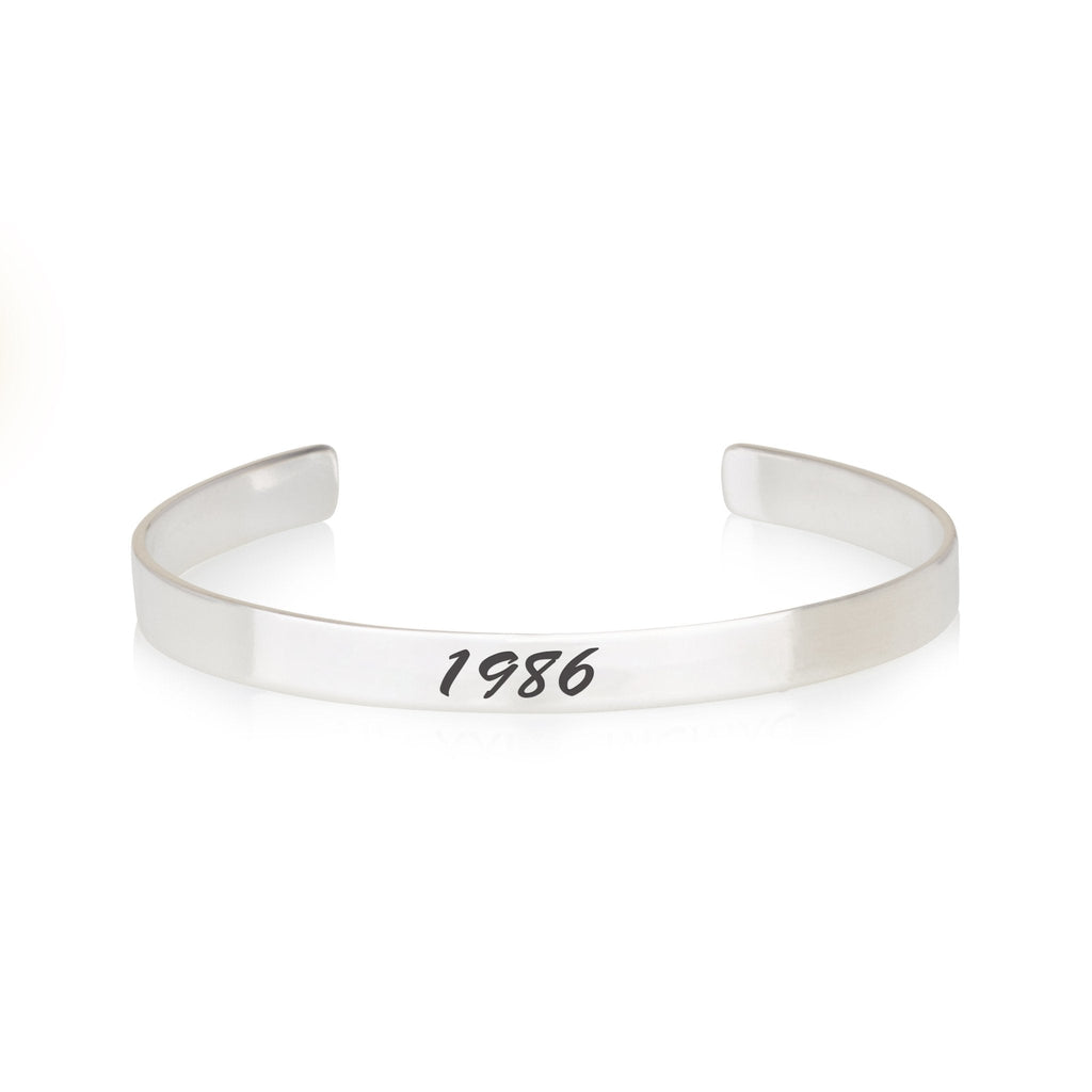 Custom Birth Year Cuff Bracelet La Vie Bien Custom Birth Year Cuff Bracelet