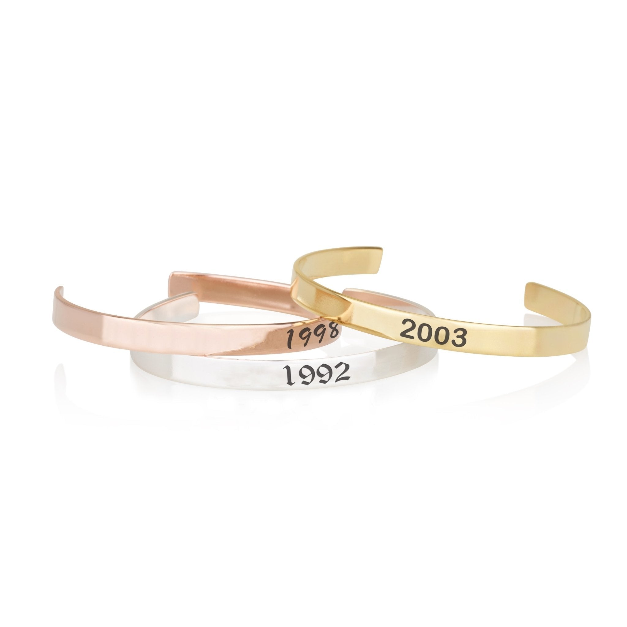 Custom Birth Year Cuff Bracelet La Vie Bien Custom Birth Year Cuff Bracelet