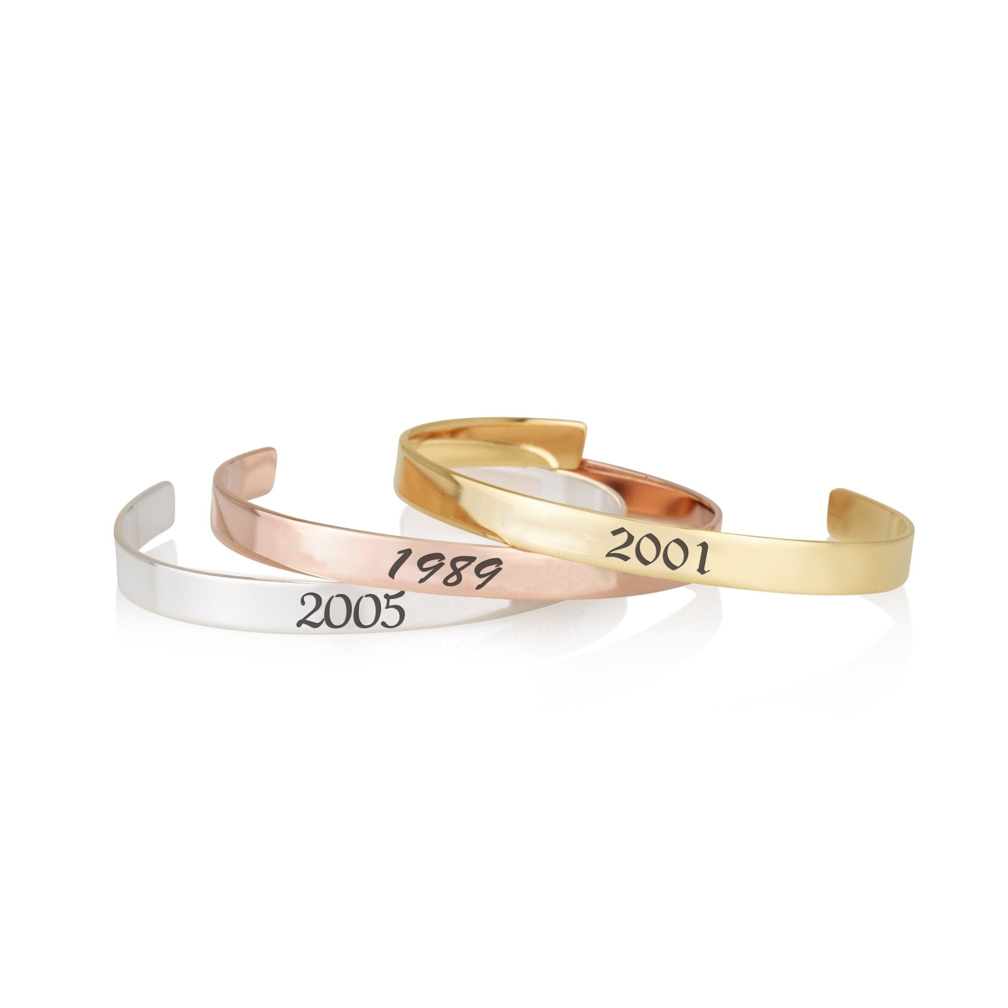 Custom Birth Year Cuff Bracelet La Vie Bien Custom Birth Year Cuff Bracelet