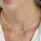 Custom Birth Year Full Pearls Necklace La Vie Bien Custom Birth Year Full Pearls Necklace