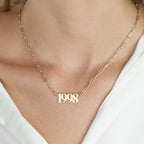 Custom Birth Year Paperclip Necklace La Vie Bien Custom Birth Year Paperclip Necklace