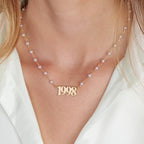 Custom Birth Year Pearl Necklace La Vie Bien Custom Birth Year Pearl Necklace