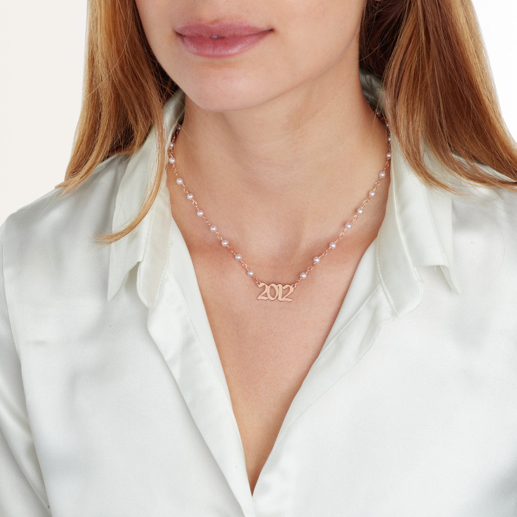 Custom Birth Year Pearl Necklace La Vie Bien Custom Birth Year Pearl Necklace