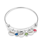 Custom Charm Bracelet with Names and Birthstones La Vie Bien Custom Charm Bracelet with Names and Birthstones