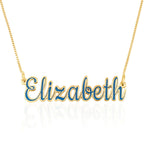Custom Colorful Name Plate Necklace La Vie Bien Custom Colorful Name Plate Necklace