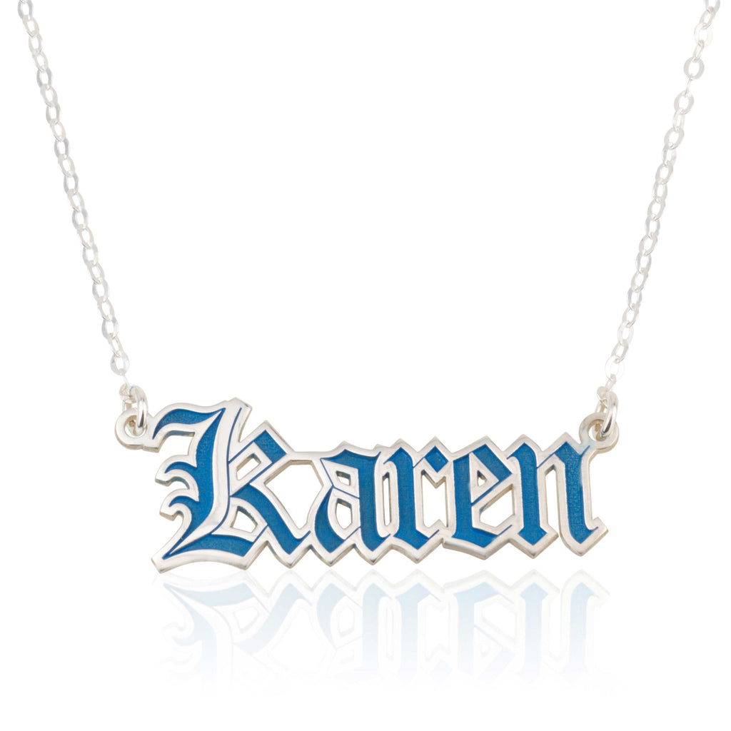 Custom Colorful Name Plate Necklace La Vie Bien Custom Colorful Name Plate Necklace