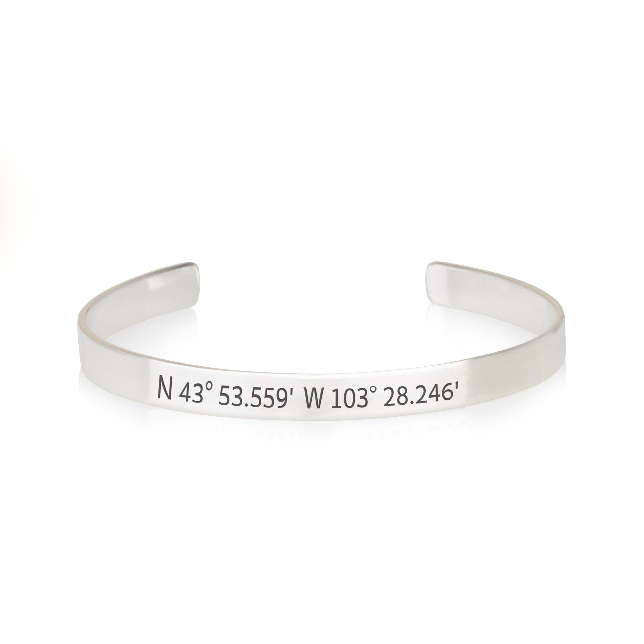 Custom Coordinates Cuff Bracelet La Vie Bien Custom Coordinates Cuff Bracelet
