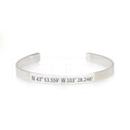 Custom Coordinates Cuff Bracelet La Vie Bien Custom Coordinates Cuff Bracelet