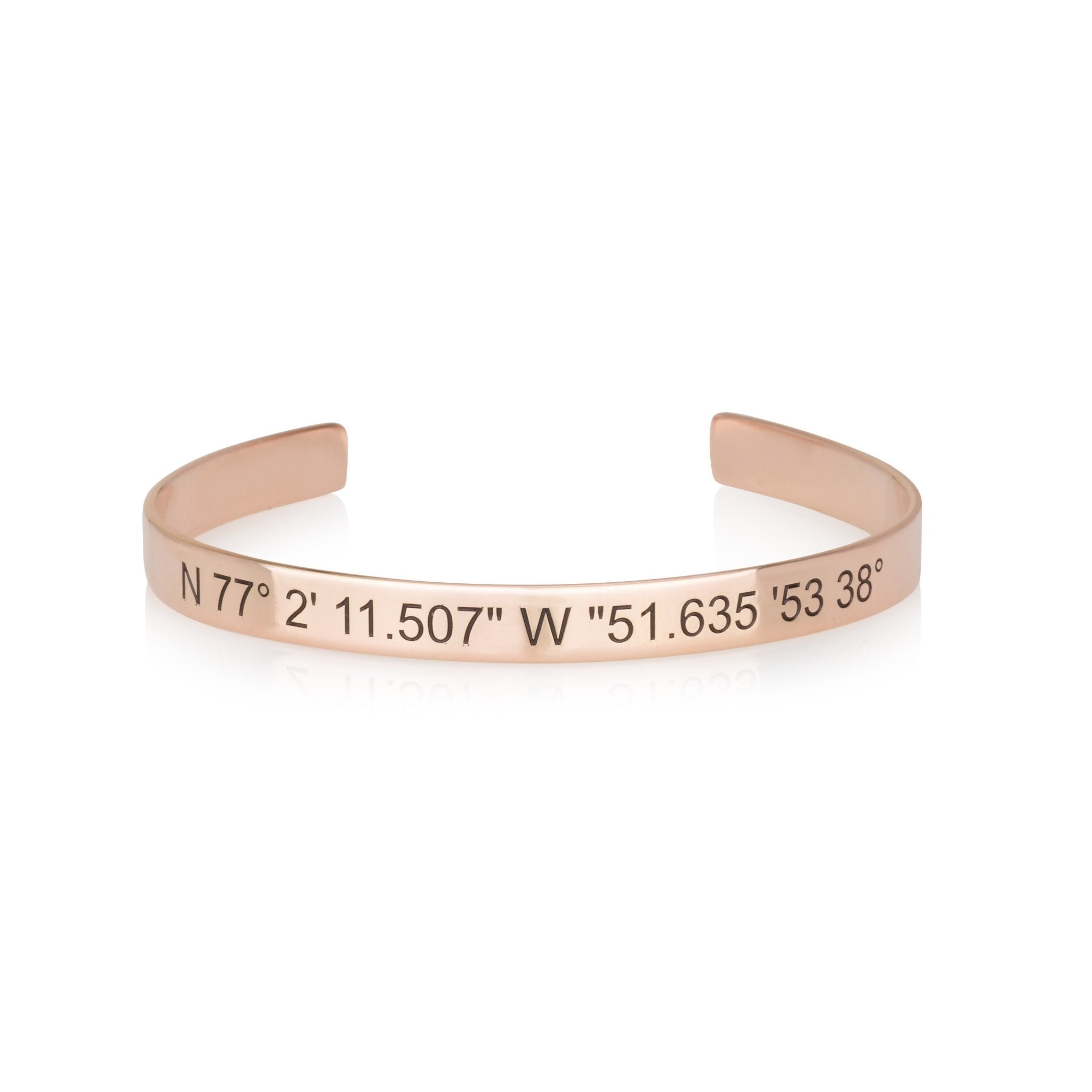 Custom Coordinates Cuff Bracelet La Vie Bien Custom Coordinates Cuff Bracelet