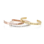 Custom Coordinates Cuff Bracelet La Vie Bien Custom Coordinates Cuff Bracelet