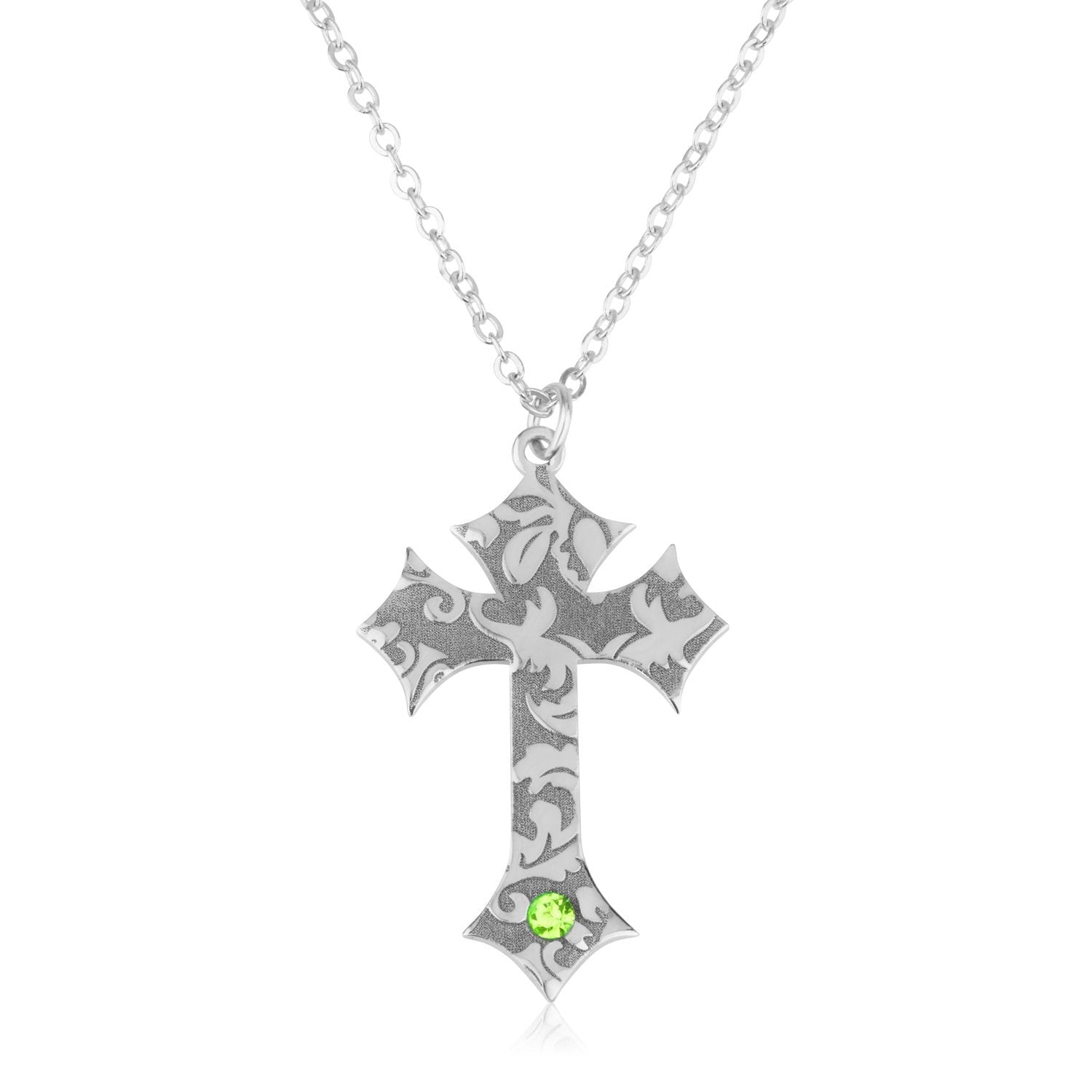 Custom Cross Necklace With Birthstone La Vie Bien Custom Cross Necklace With Birthstone