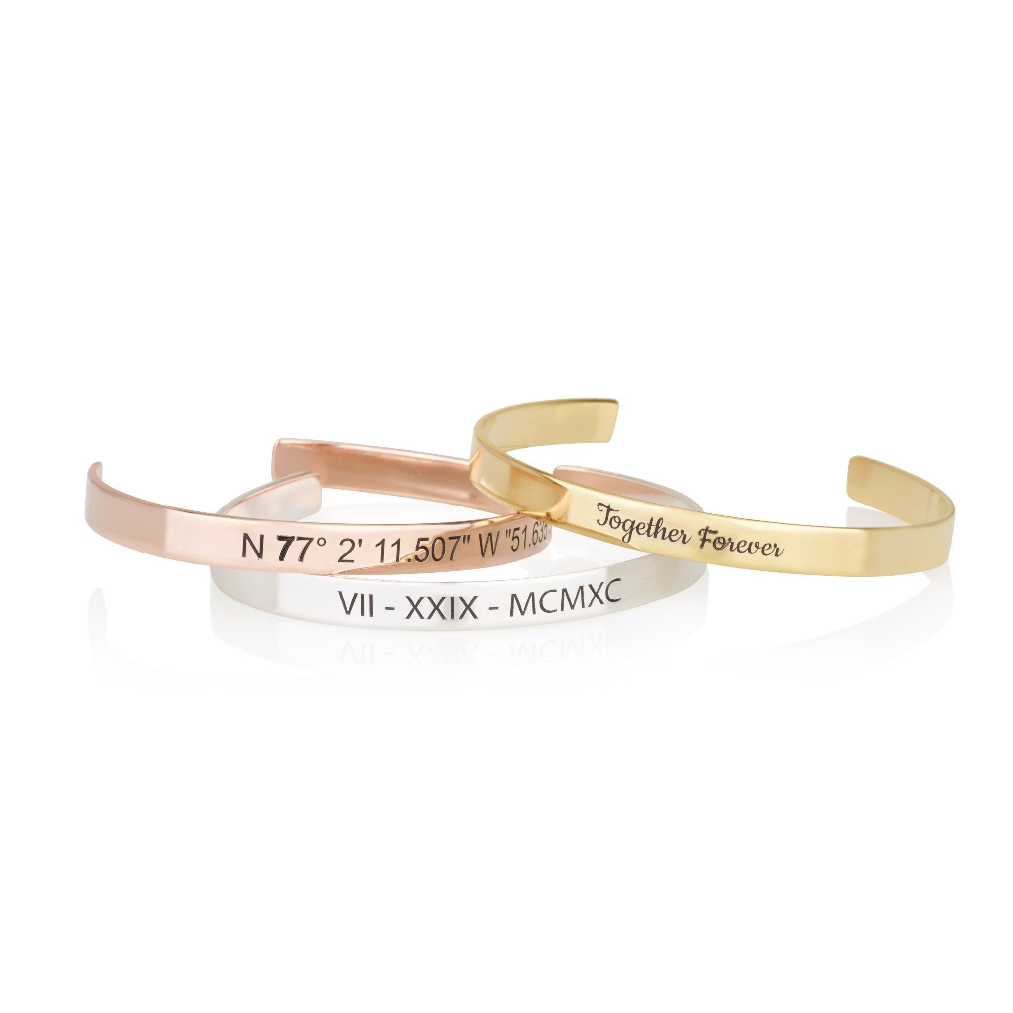 Custom Engraved Cuff Bracelet La Vie Bien Custom Engraved Cuff Bracelet