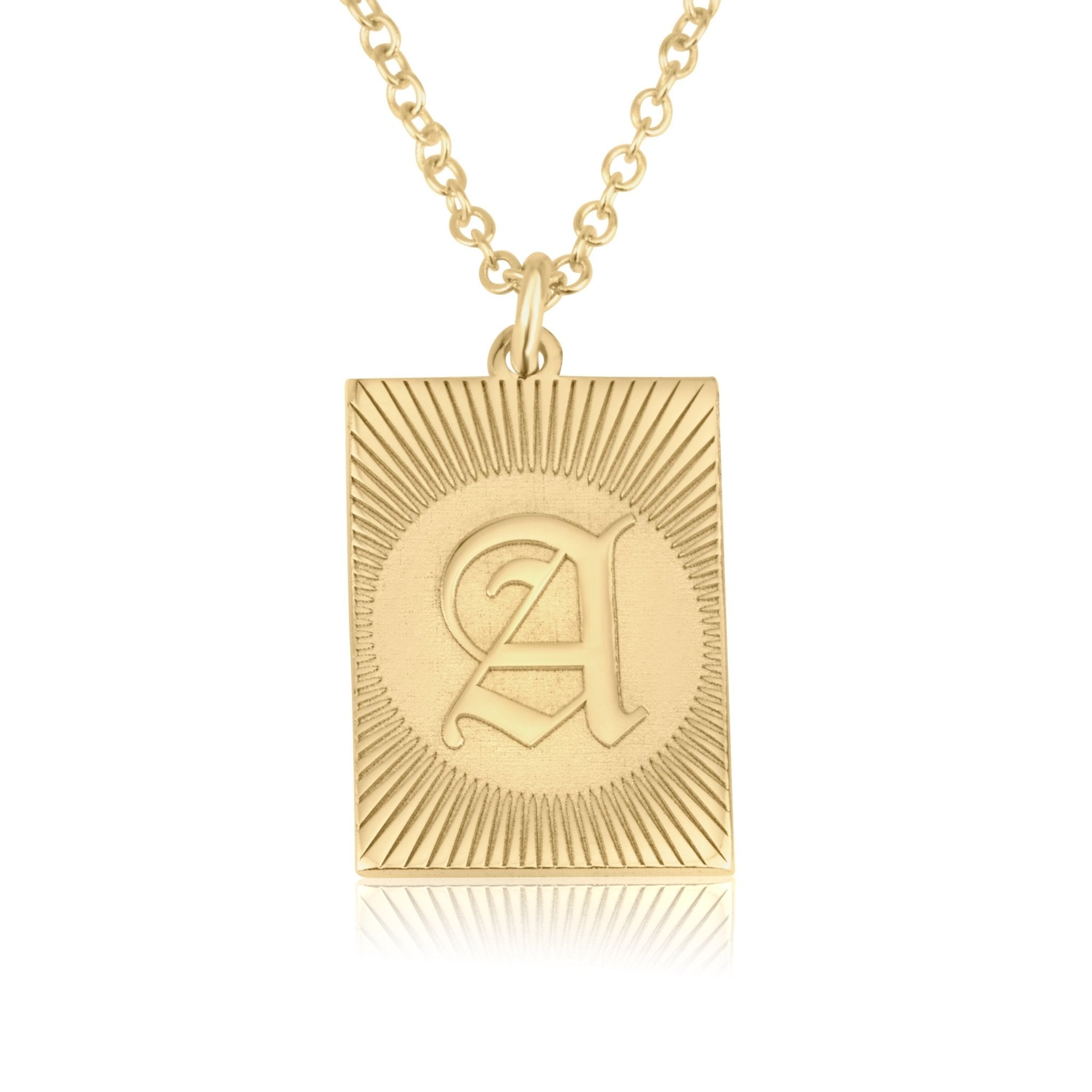 Custom Engraved Old English Initial Necklace La Vie Bien Custom Engraved Old English Initial Necklace