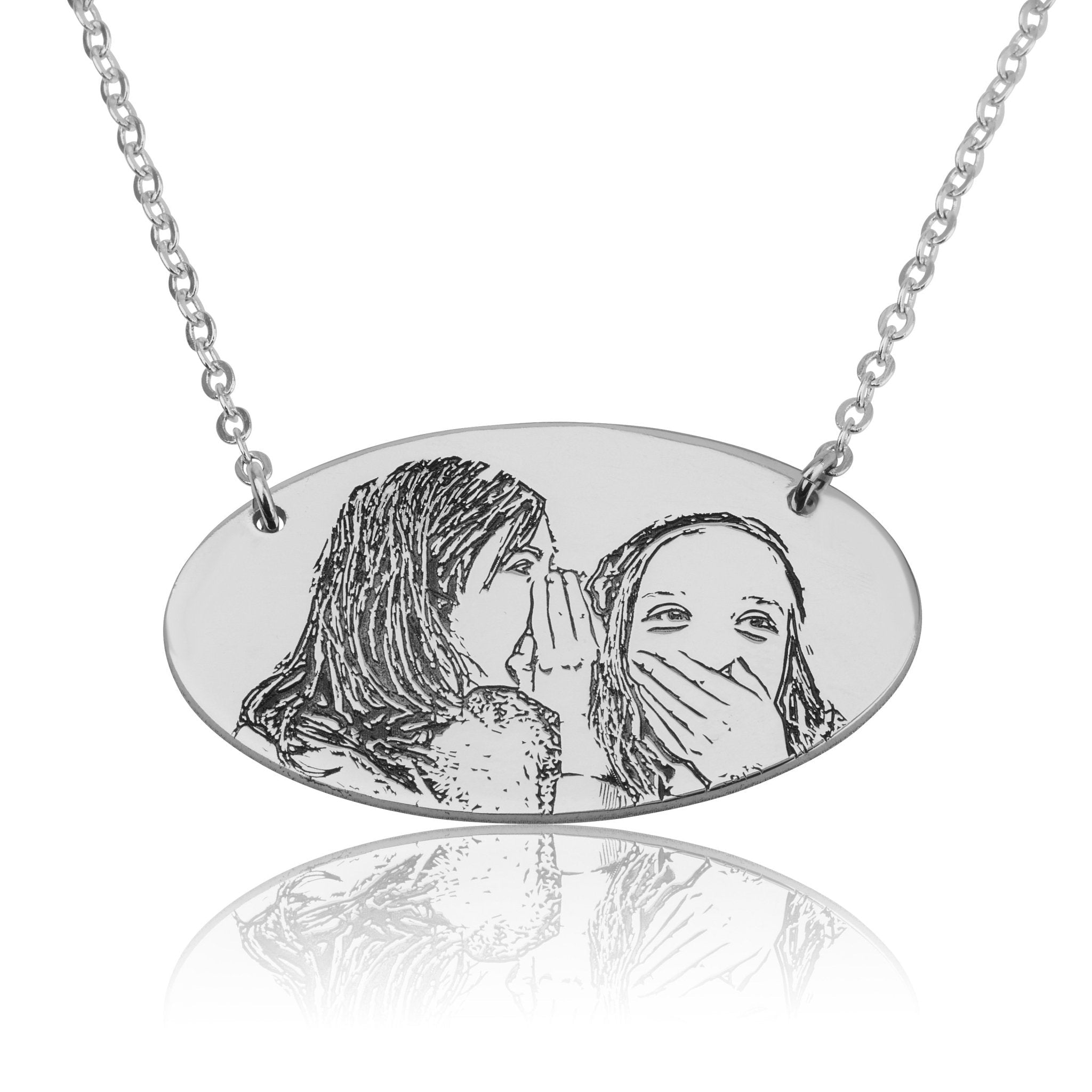 Custom Engraved Photo Necklace La Vie Bien Custom Engraved Photo Necklace