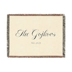 Custom family name and year Woven Blanket, personalized with your last name and year of choice, customized, personalized, cursive letters Home Decor La Vie Bien Custom family name and year Woven Blanket, personalized with your last name and year of choice, customized, personalized, cursive letters