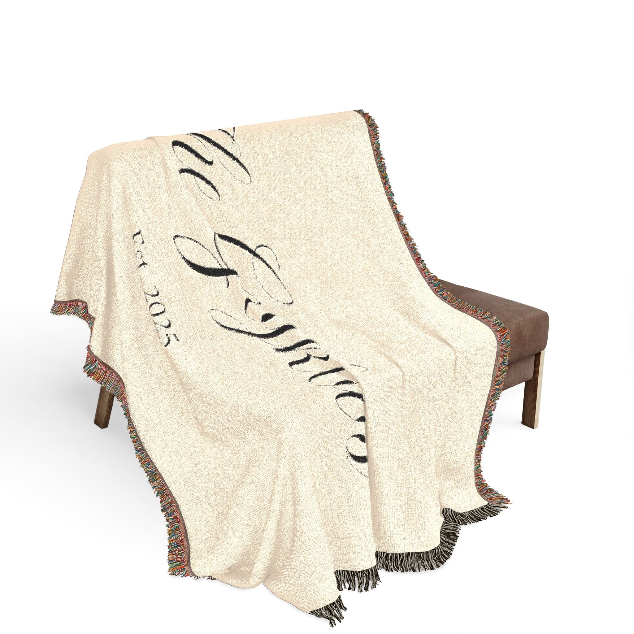 Custom family name and year Woven Blanket, personalized with your last name and year of choice, customized, personalized, cursive letters Home Decor La Vie Bien Custom family name and year Woven Blanket, personalized with your last name and year of choice, customized, personalized, cursive letters