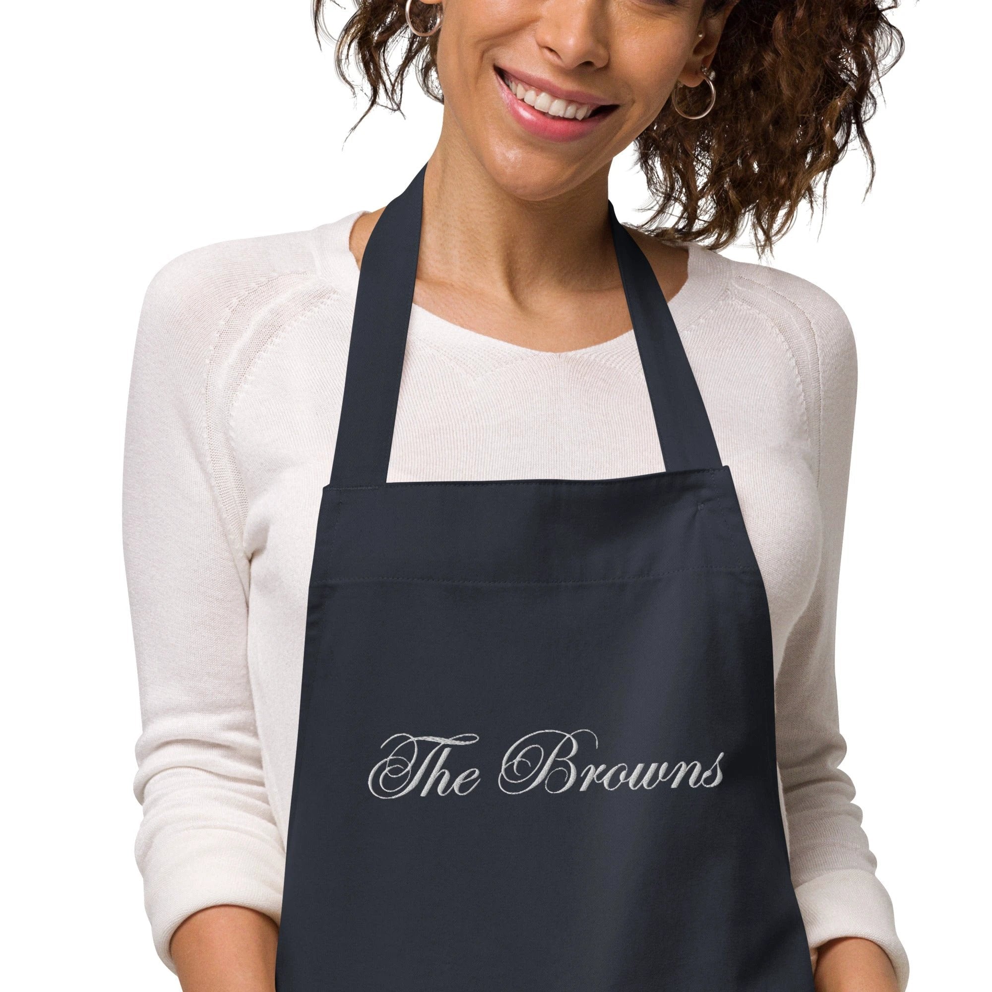 Custom family name Organic cotton apron by La Vie Bien