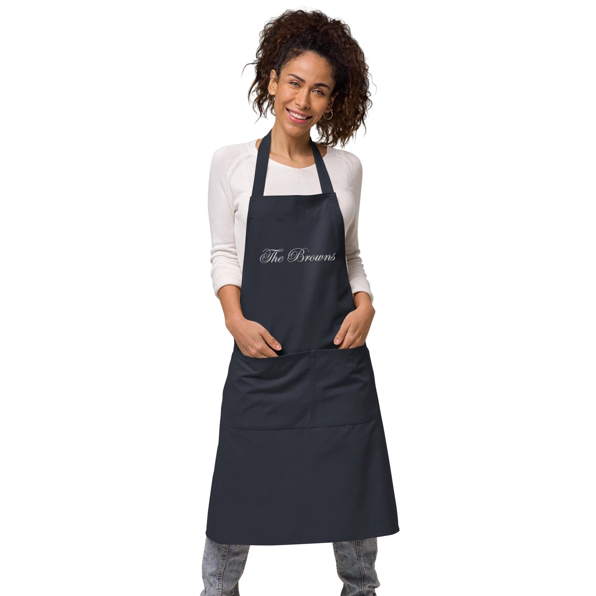 Custom family name Organic cotton apron by La Vie Bien