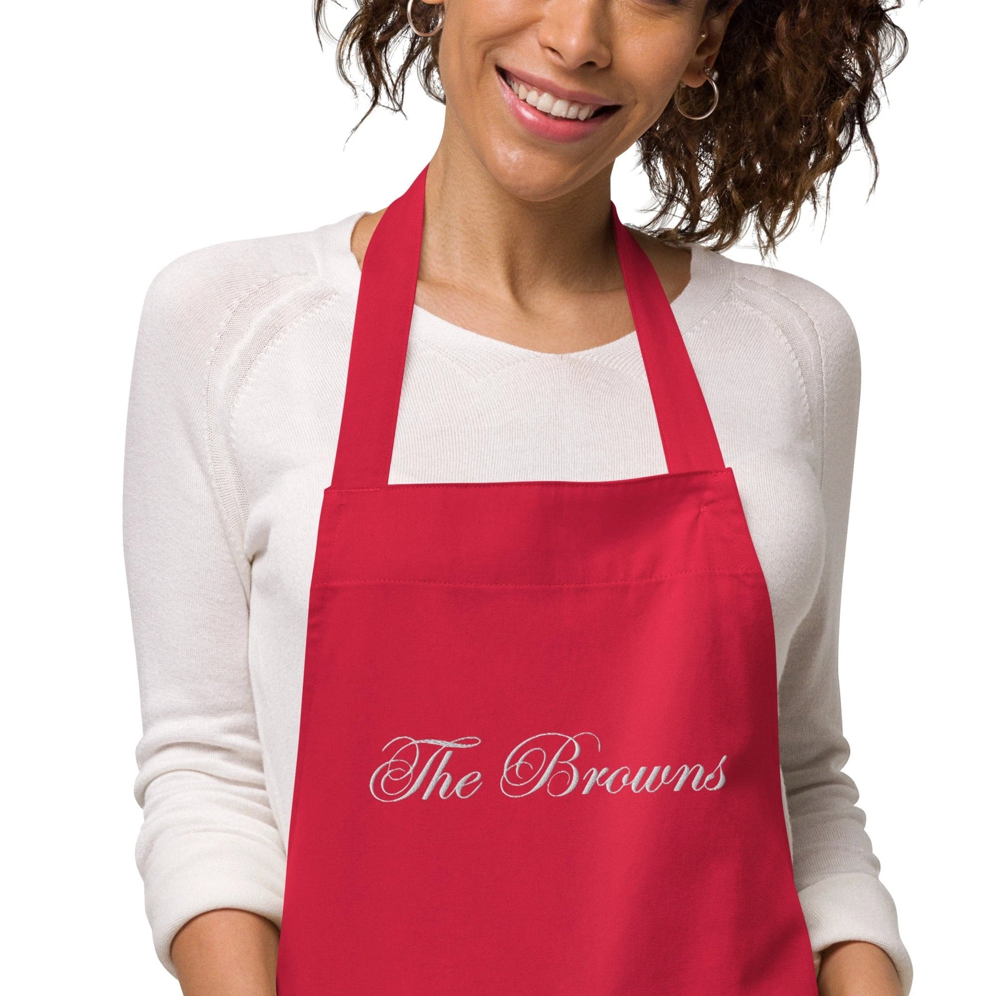 Custom family name Organic cotton apron by La Vie Bien