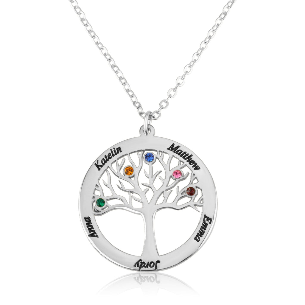Custom Family Tree Necklace With Birthstones La Vie Bien Custom Family Tree Necklace With Birthstones