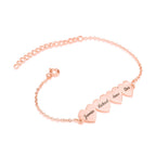 Custom Four Hearts Name Bracelet La Vie Bien Custom Four Hearts Name Bracelet