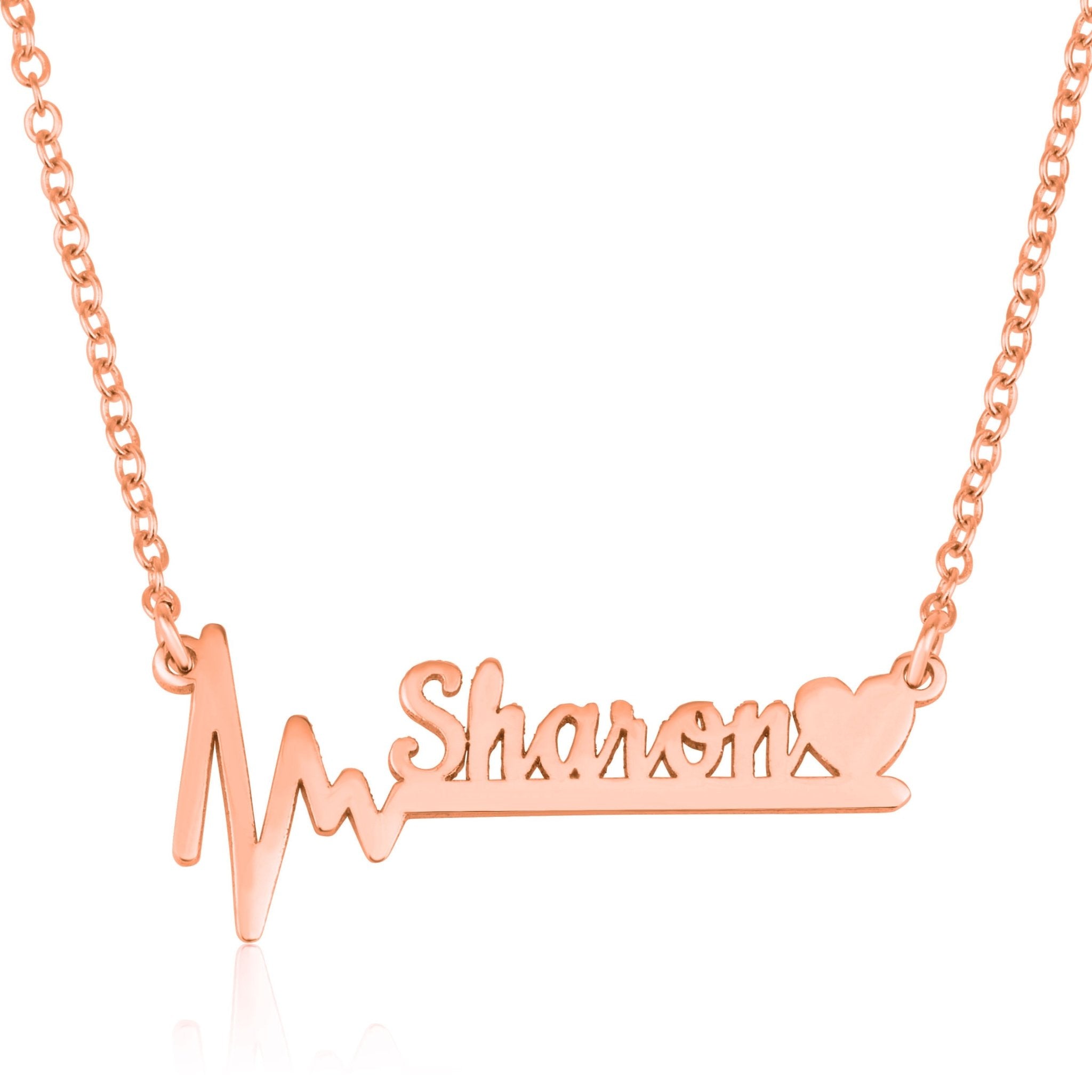 Custom Heartbeat Name Necklace