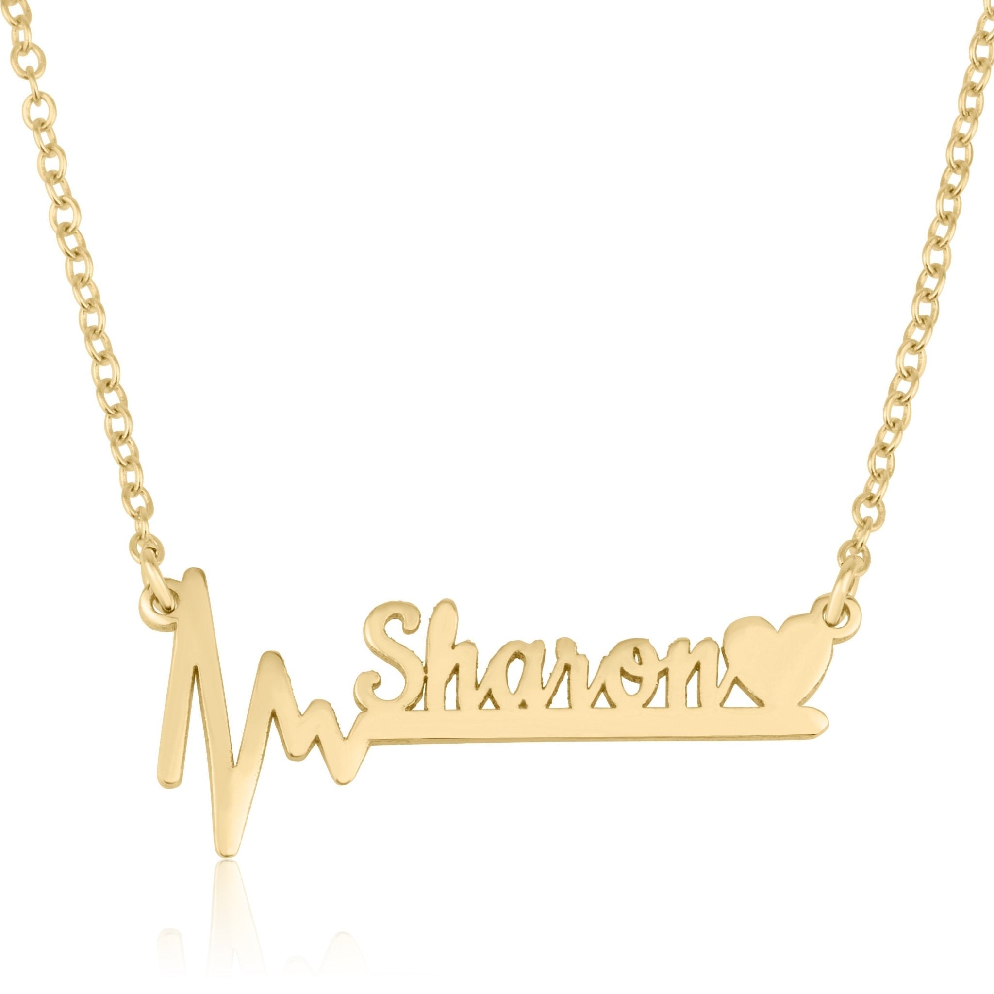 Custom Heartbeat Name Necklace La Vie Bien Custom Heartbeat Name Necklace