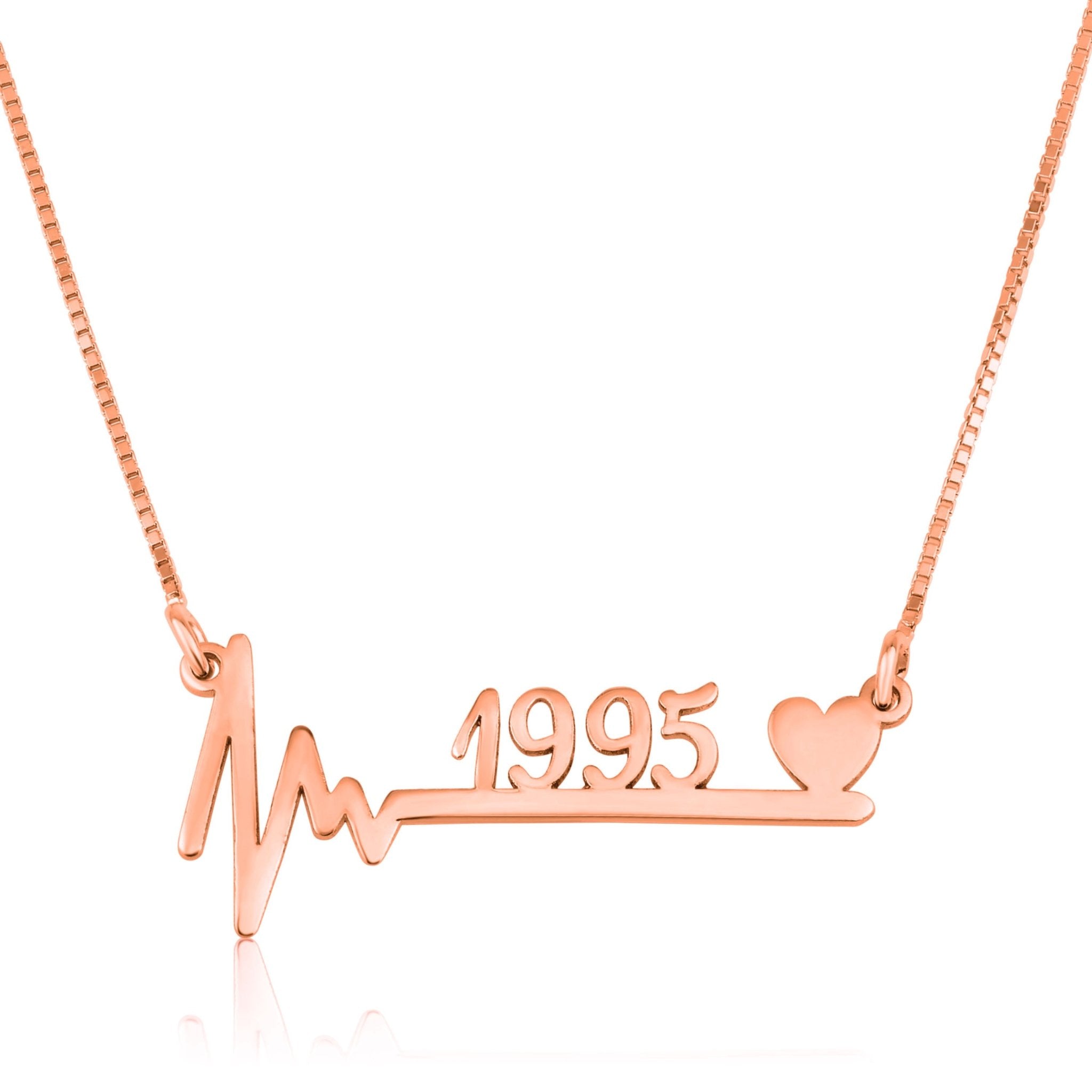 Custom Heartbeat Year Necklace
