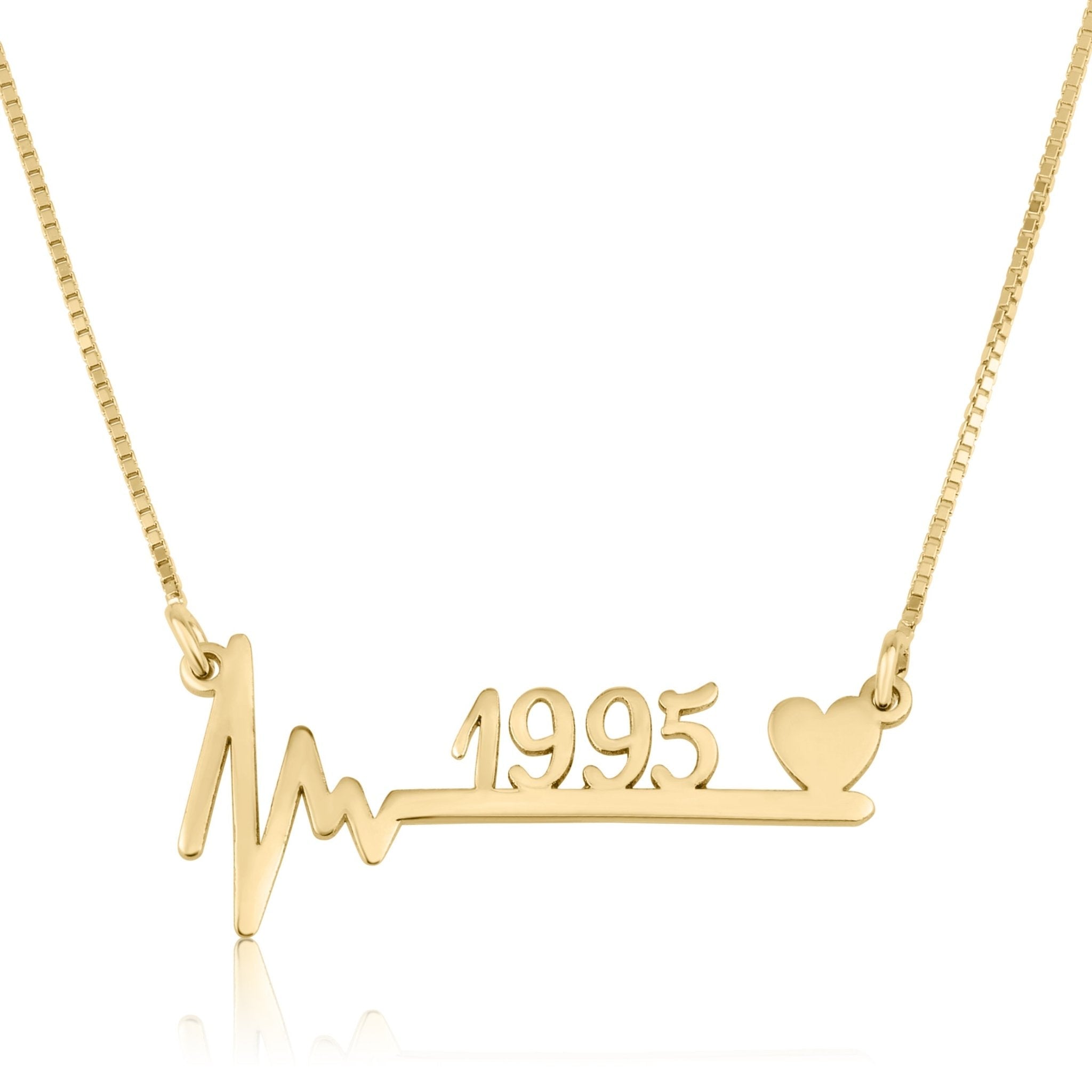 Custom Heartbeat Year Necklace La Vie Bien Custom Heartbeat Year Necklace