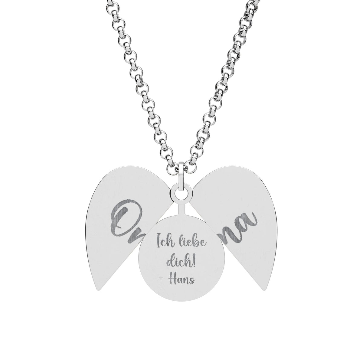 Custom Hidden Message für Oma - Engraved Heart Necklace, personalized Secret Locket Pendant Accessories La Vie Bien Custom Hidden Message für Oma - Engraved Heart Necklace, personalized Secret Locket Pendant