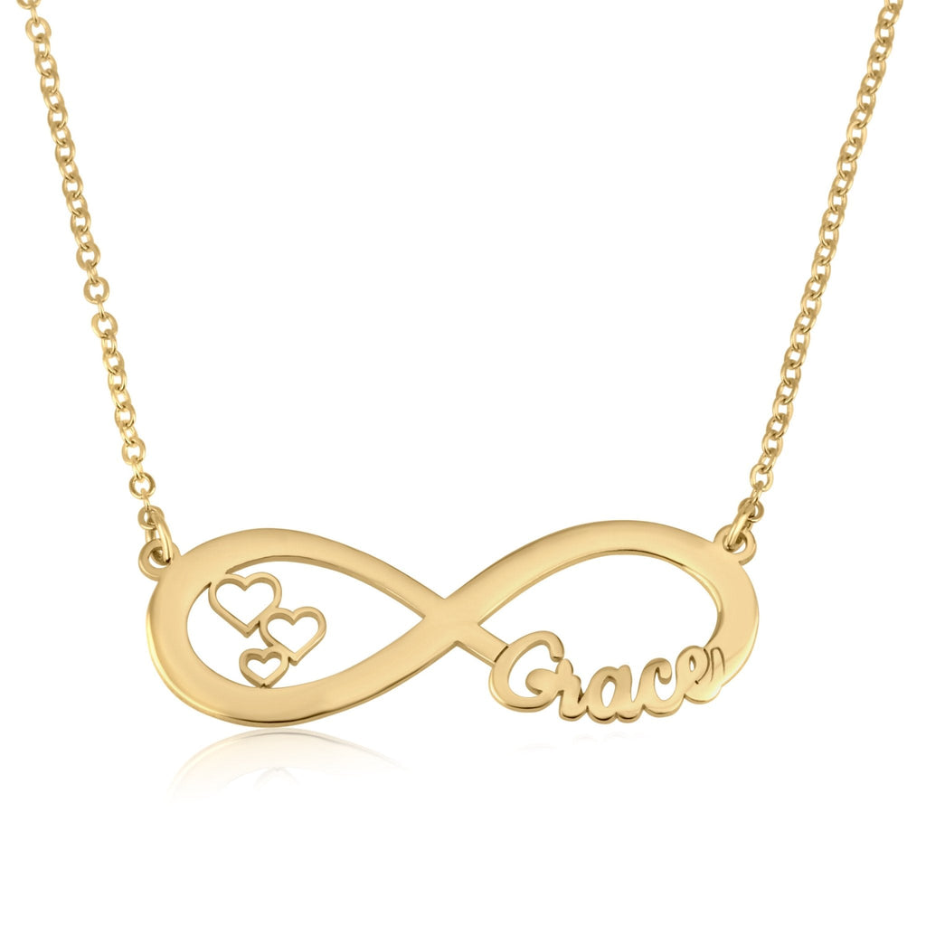 Custom Infinity Name Necklace With Hearts La Vie Bien Custom Infinity Name Necklace With Hearts