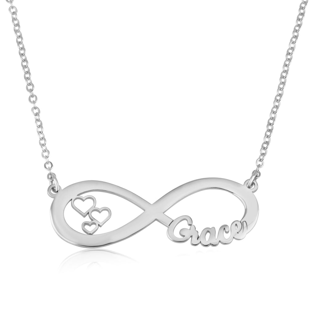 Custom Infinity Name Necklace With Hearts La Vie Bien Custom Infinity Name Necklace With Hearts