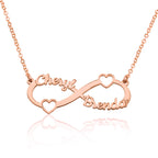 Custom Infinity Necklace With Two Names And Two Hearts La Vie Bien Custom Infinity Necklace With Two Names And Two Hearts