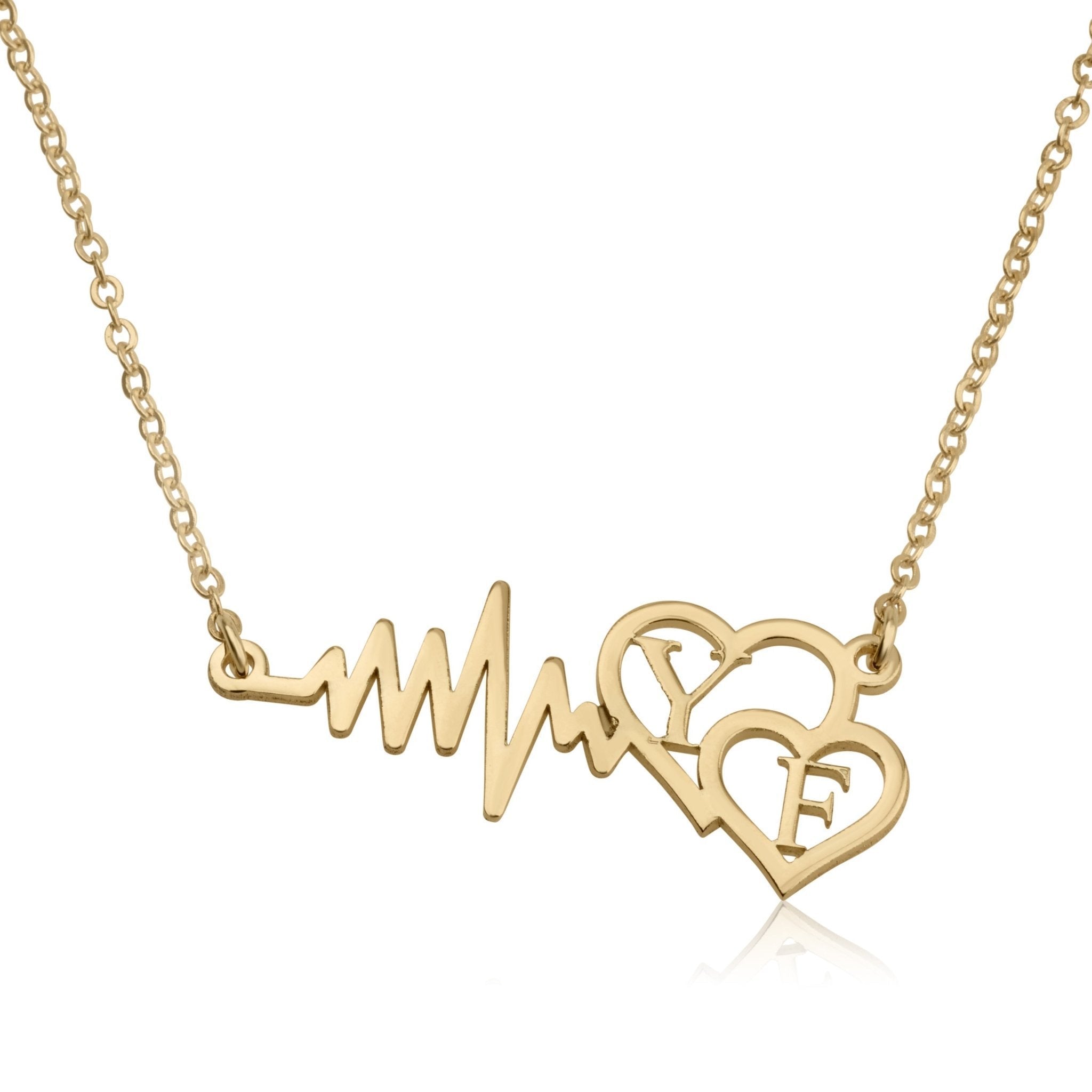 Custom Initials Necklace With Hearts La Vie Bien Custom Initials Necklace With Hearts