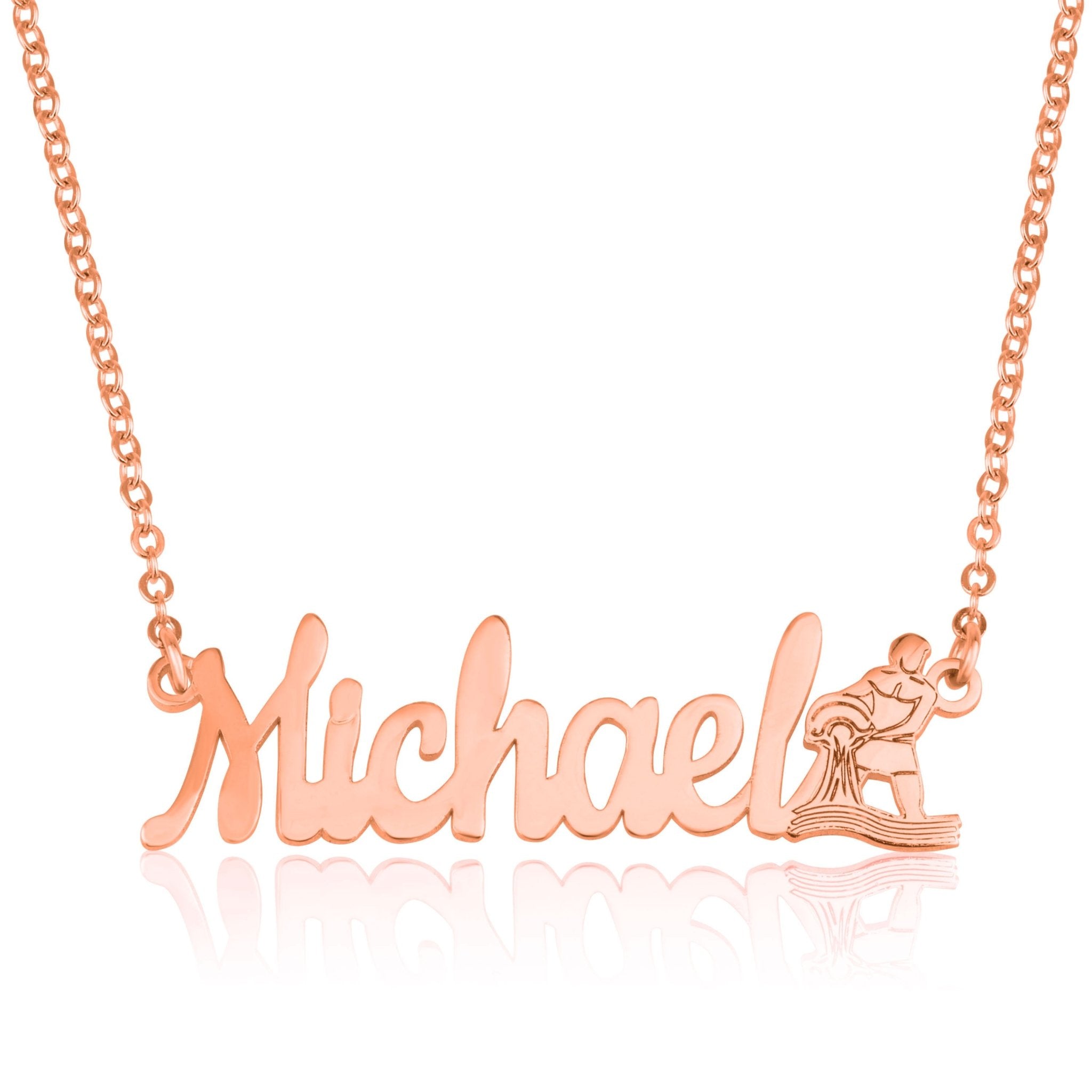 Custom Name Necklace With Aquarius Zodiac Sign