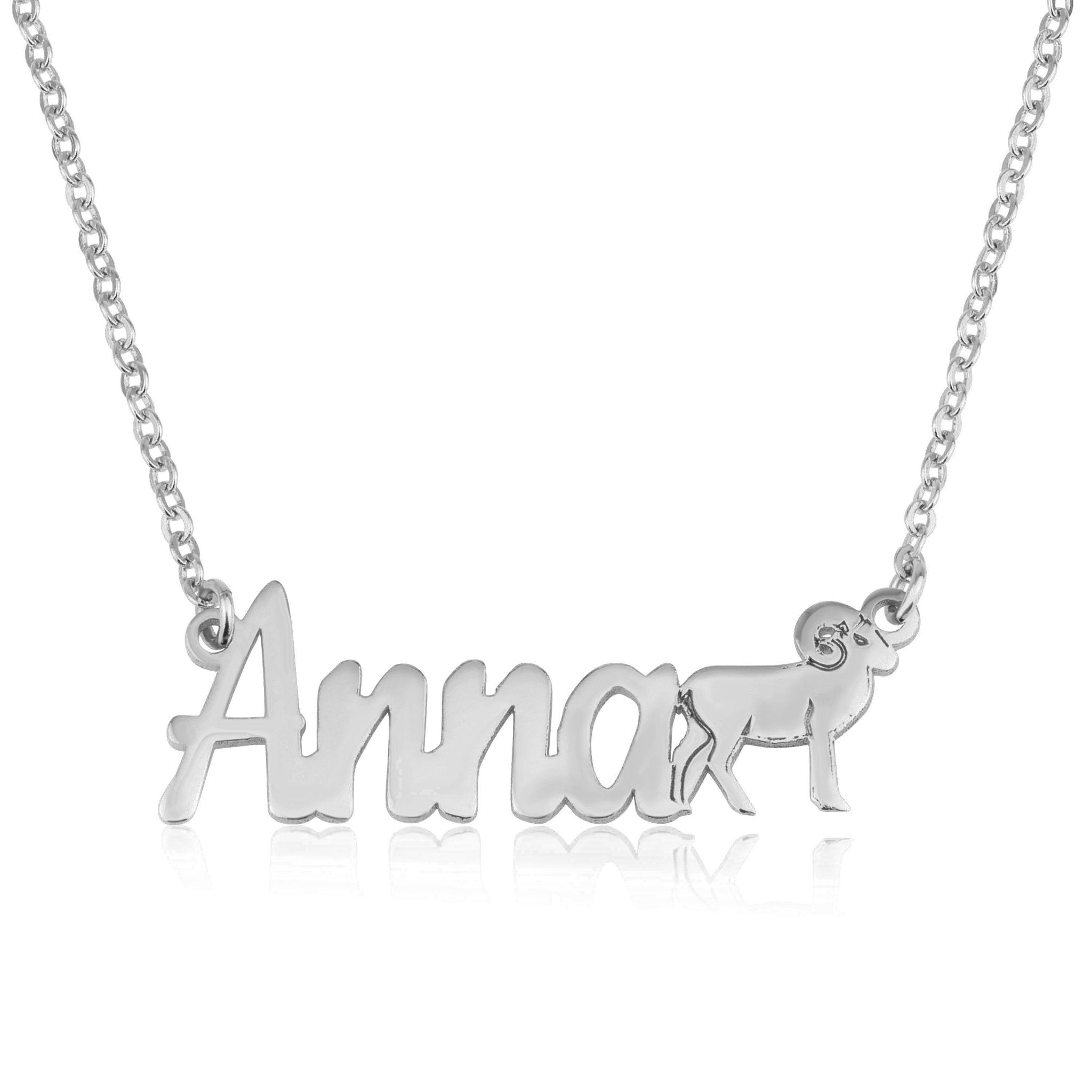 Custom Name Necklace With Aries Zodiac Sign La Vie Bien Custom Name Necklace With Aries Zodiac Sign