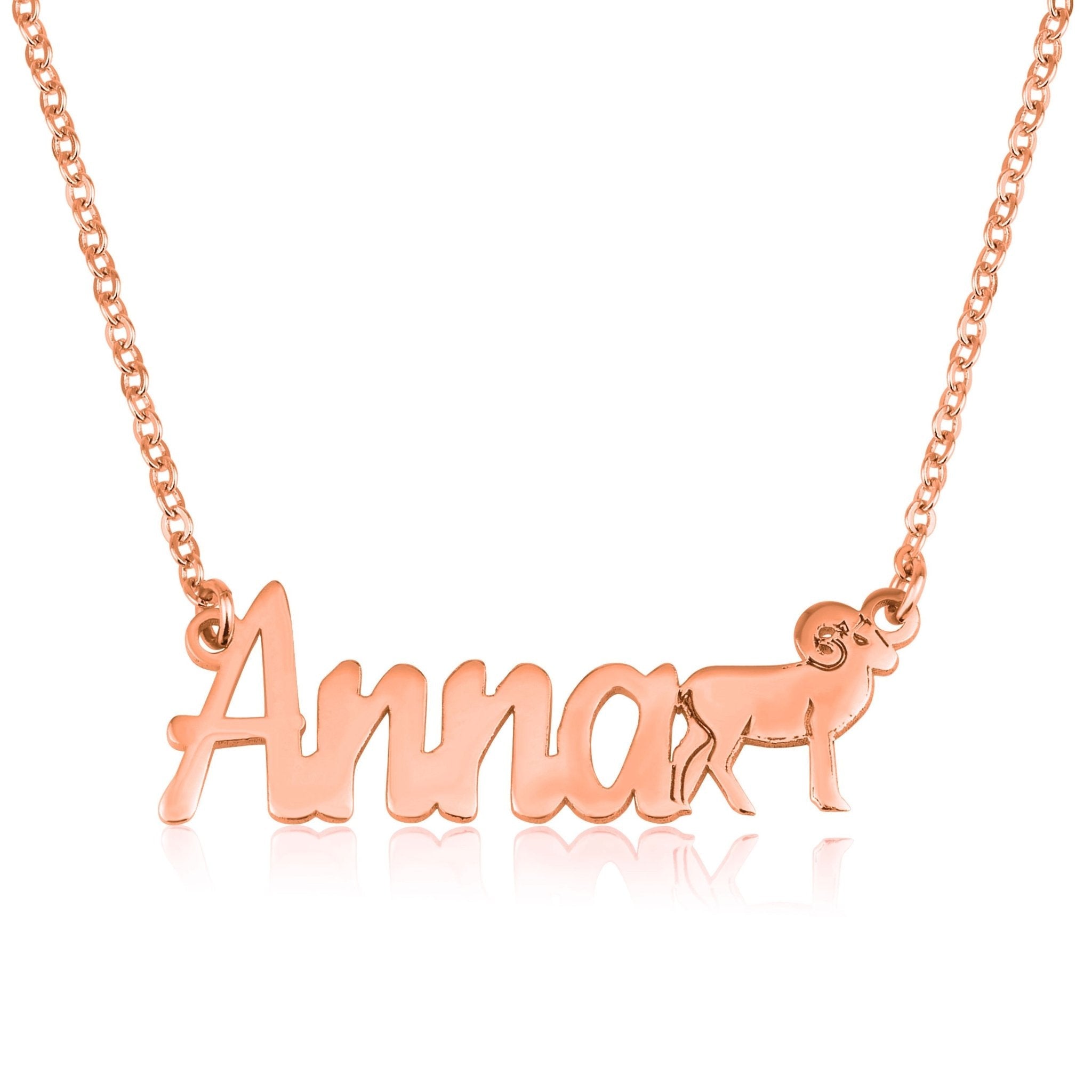 Custom Name Necklace With Aries Zodiac Sign La Vie Bien Custom Name Necklace With Aries Zodiac Sign
