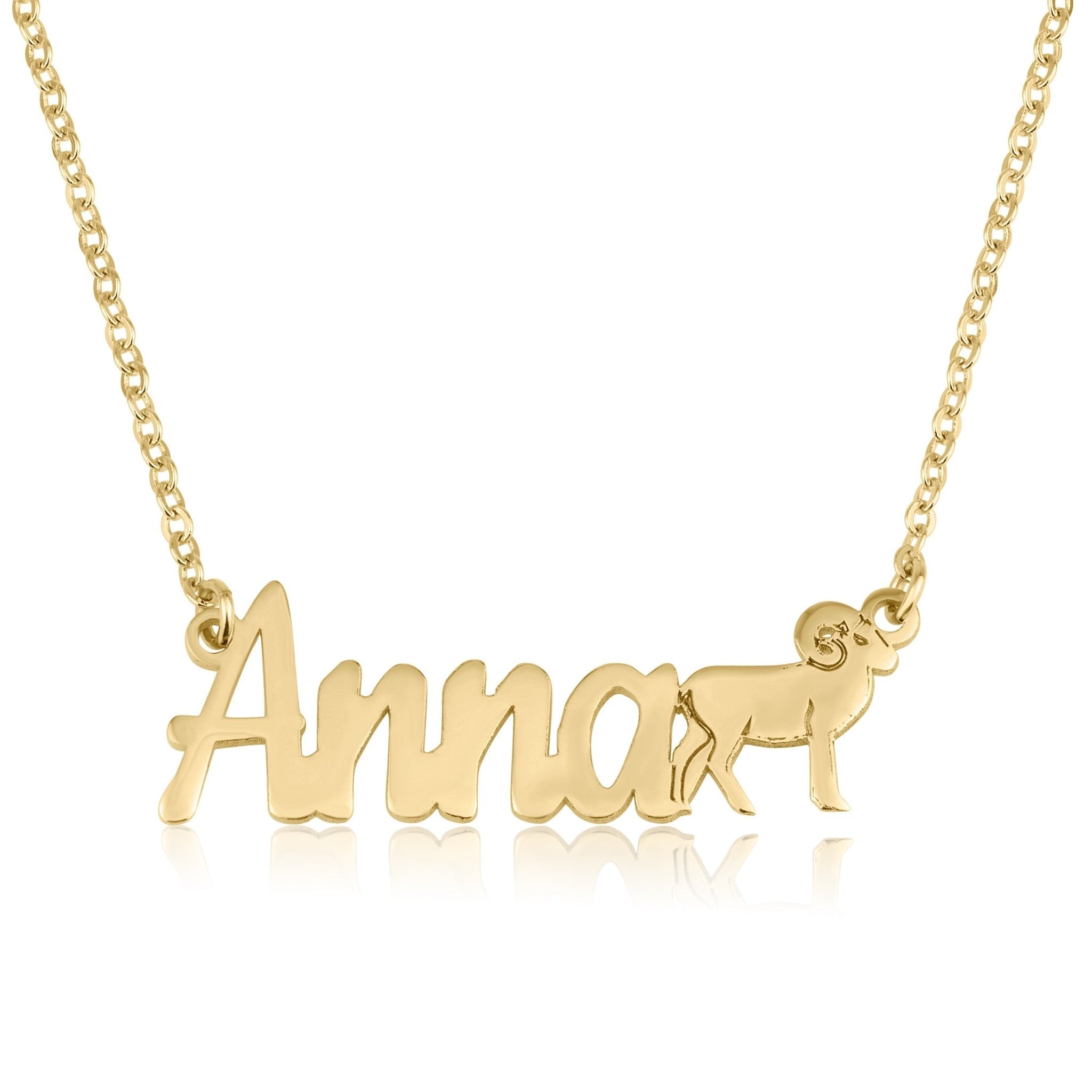 Custom Name Necklace With Aries Zodiac Sign La Vie Bien Custom Name Necklace With Aries Zodiac Sign