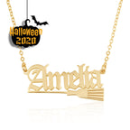 Custom Name Necklace With Broom Witch La Vie Bien Custom Name Necklace With Broom Witch